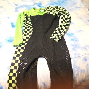 Checkered Green and Black Jumpsuit